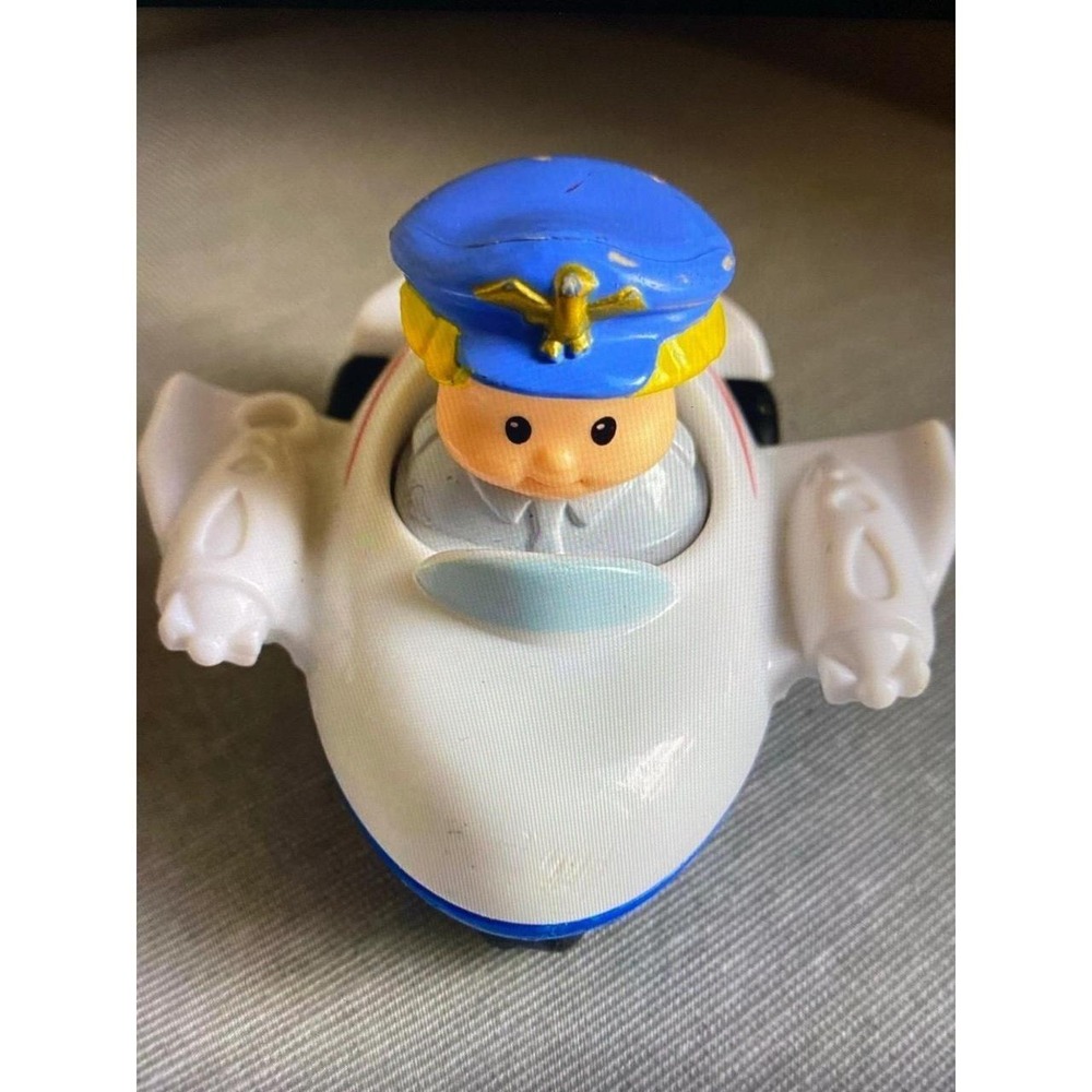 2017 Little People Fisher Price Pilot Airplane Mattel Air Jet Plane 3" Toy s6